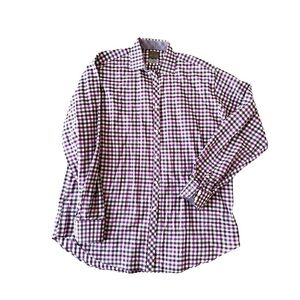Thomas Dean gingham plaid shirt